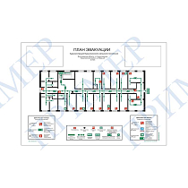 План эвакуации (400х300; Пленка фотолюминисцентная ГОСТ Р 12.2.143-2009; )